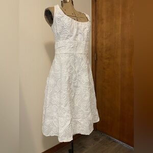Evan Picone White Floral Dress